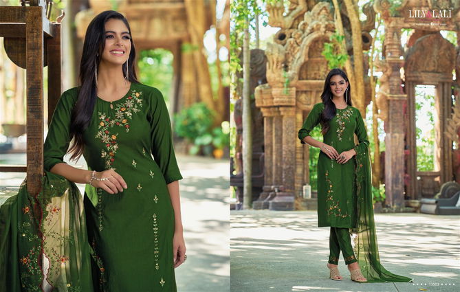 Lily And Lali Rang Ja Viscose Readymade Suits Catalog
